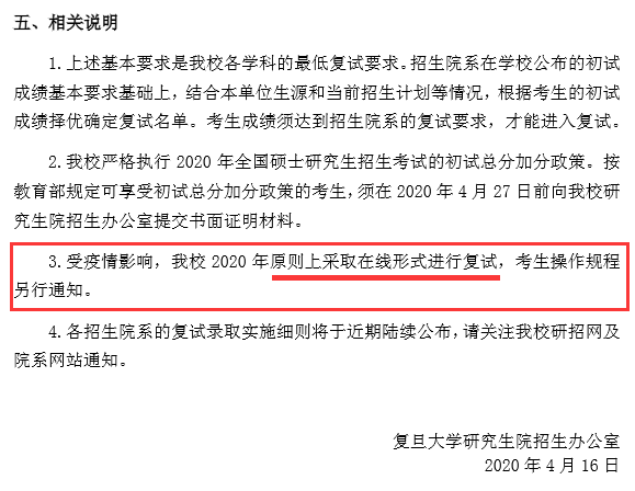 复旦大学研究生复试